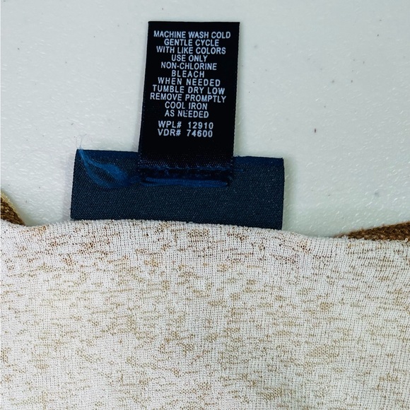 Vintage Y2K Venezia Jeans 26/28 Lace Sleeve Mesh Burnout Abstract Floral Top GUC - Picture 6 of 6